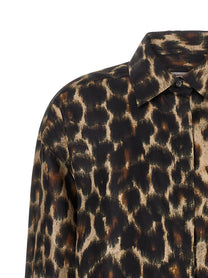 Alberto Biani Jaguar Print Shirt Brown