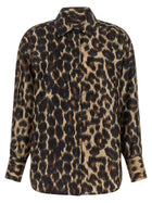Alberto Biani Jaguar Print Shirt Brown