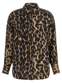 Alberto Biani Jaguar Print Shirt Brown