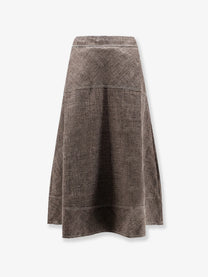 Soeur Women's Janelle Linen Blend Skirt Brown