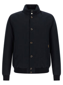 MooRER Janos Bomber Jacket Acqua Line Blue