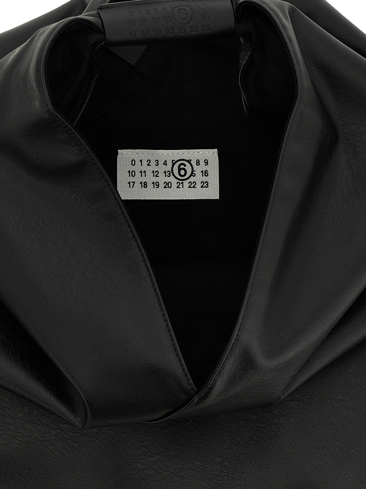 MM6 Maison Margiela Women's Japanese Triangular Shaped Tote Bag in Synthetic Leather Black, view 4