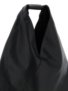 MM6 Maison Margiela Women's Japanese Triangular Shaped Tote Bag in Synthetic Leather Black, view 3