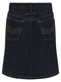 JEAN PAUL GAULTIER - JEAN PAUL GAULTIER - ’Denim Mini Skirt With Cuts And Turn Up’ skirt - Women’s Bottoms
