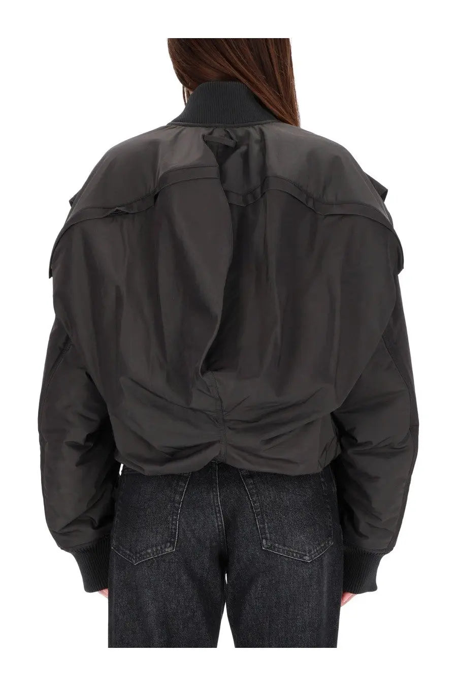 Jean Paul Gaultier Women's The Hooded Bomber Jacket Grey, view 3
