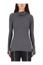 Jean Paul Gaultier Women's Ribbed Wool Sweater Grey