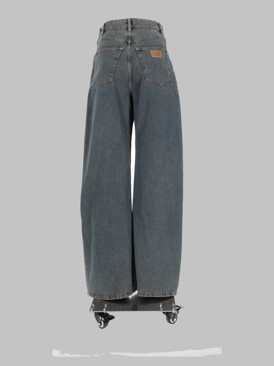 MM6 Maison Margiela Women's Jeans Tasche in Denim Di Cotone Blue