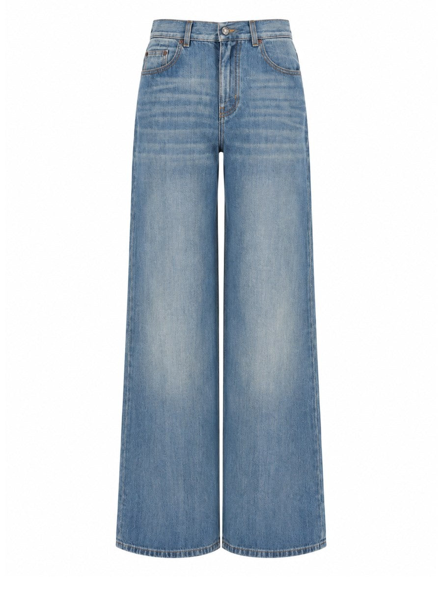 Chloé Women's Jeans Gamba Ampia Vita Alta in Denim Blue
