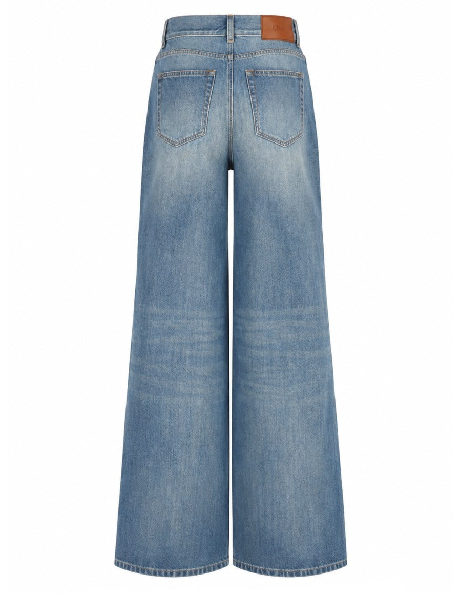 Chloé Women's Jeans Gamba Ampia Vita Alta in Denim Blue