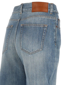 Chloé Women's Jeans Gamba Ampia Vita Alta in Denim Blue