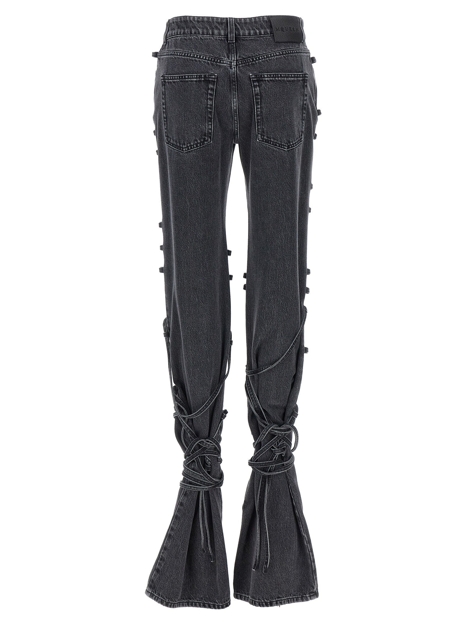 Alexander McQueen Jeans Asymmetric Closure Black