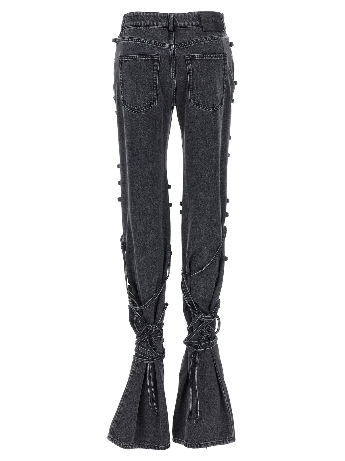 Alexander McQueen Jeans Asymmetric Closure Black, view 2
