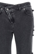 Alexander McQueen Jeans Asymmetric Closure Black, view 3