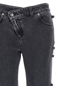 Alexander McQueen Jeans Asymmetric Closure Black