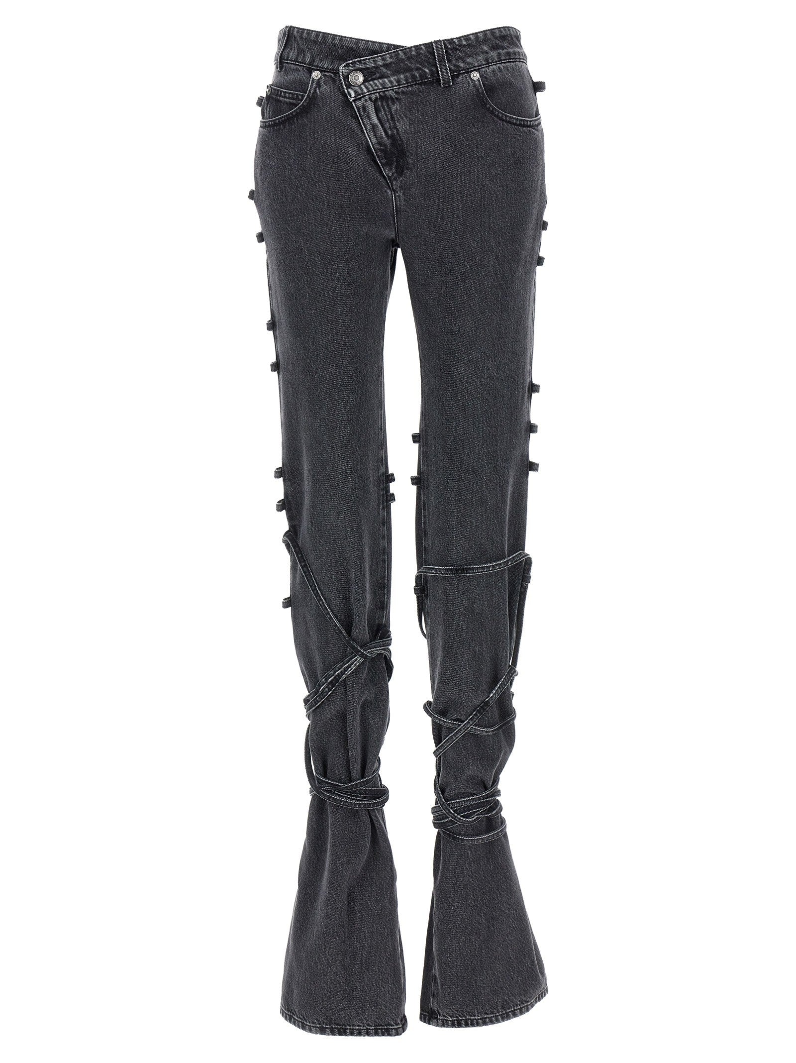 Alexander McQueen Jeans Asymmetric Closure Black