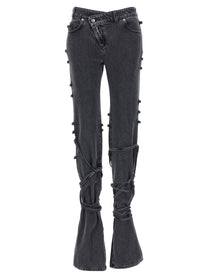 Alexander McQueen Jeans Asymmetric Closure Black