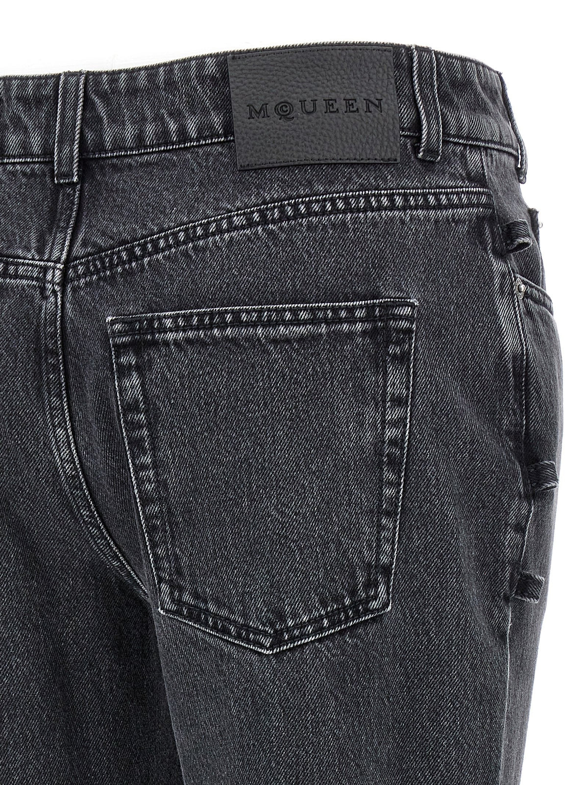 Alexander McQueen Jeans Asymmetric Closure Black, view 4