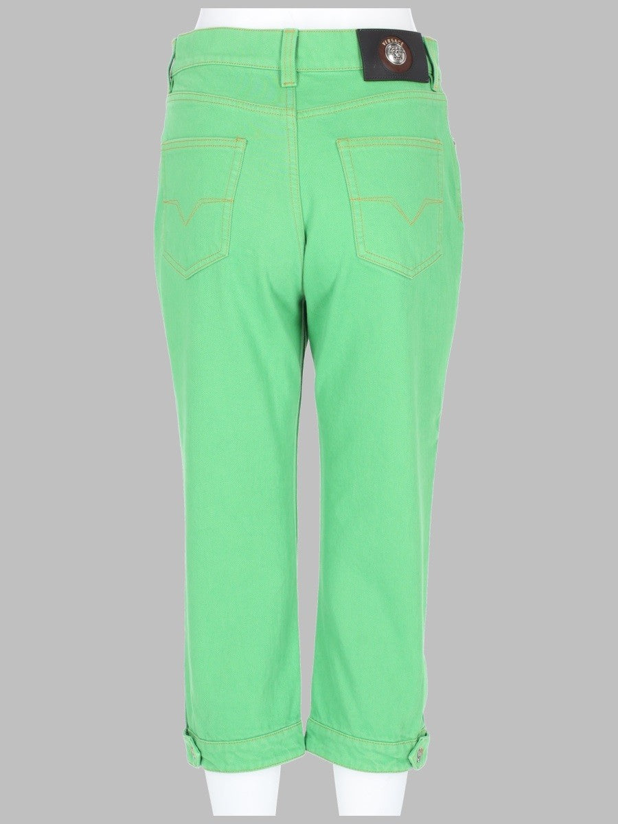 Versace Women's Jeans Capri Con Patch Medusa Green