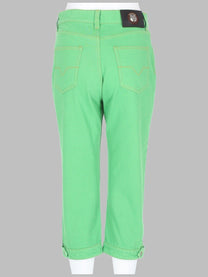 Versace Women's Jeans Capri Con Patch Medusa Green