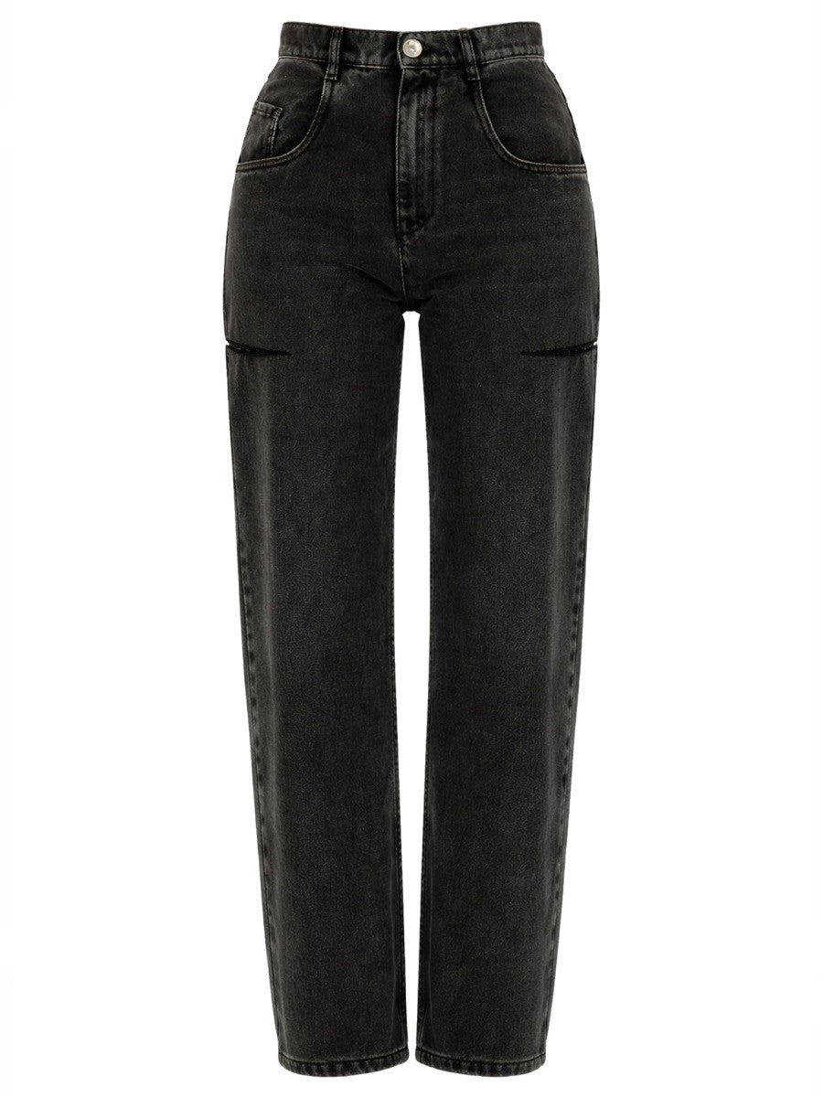 Maison Margiela Women's Jeans Con Dettaglio Cut Out Black