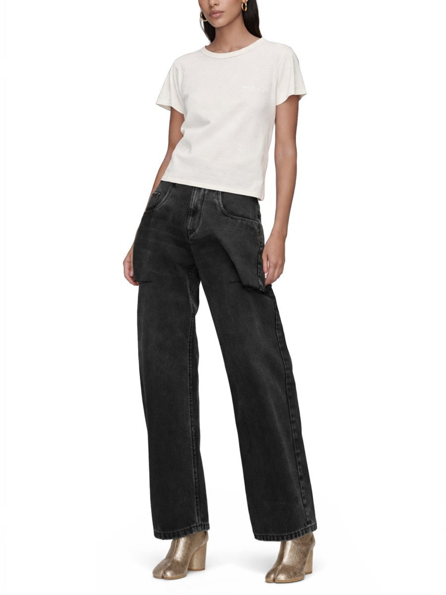 Maison Margiela Women's Jeans Con Dettaglio Cut Out Black