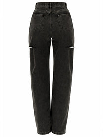 Maison Margiela Women's Jeans Con Dettaglio Cut Out Black