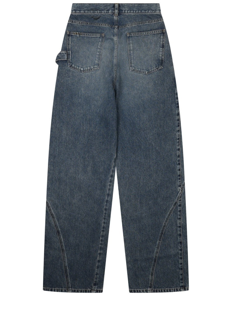 JW Anderson Women's Jeans Con Patch Blue