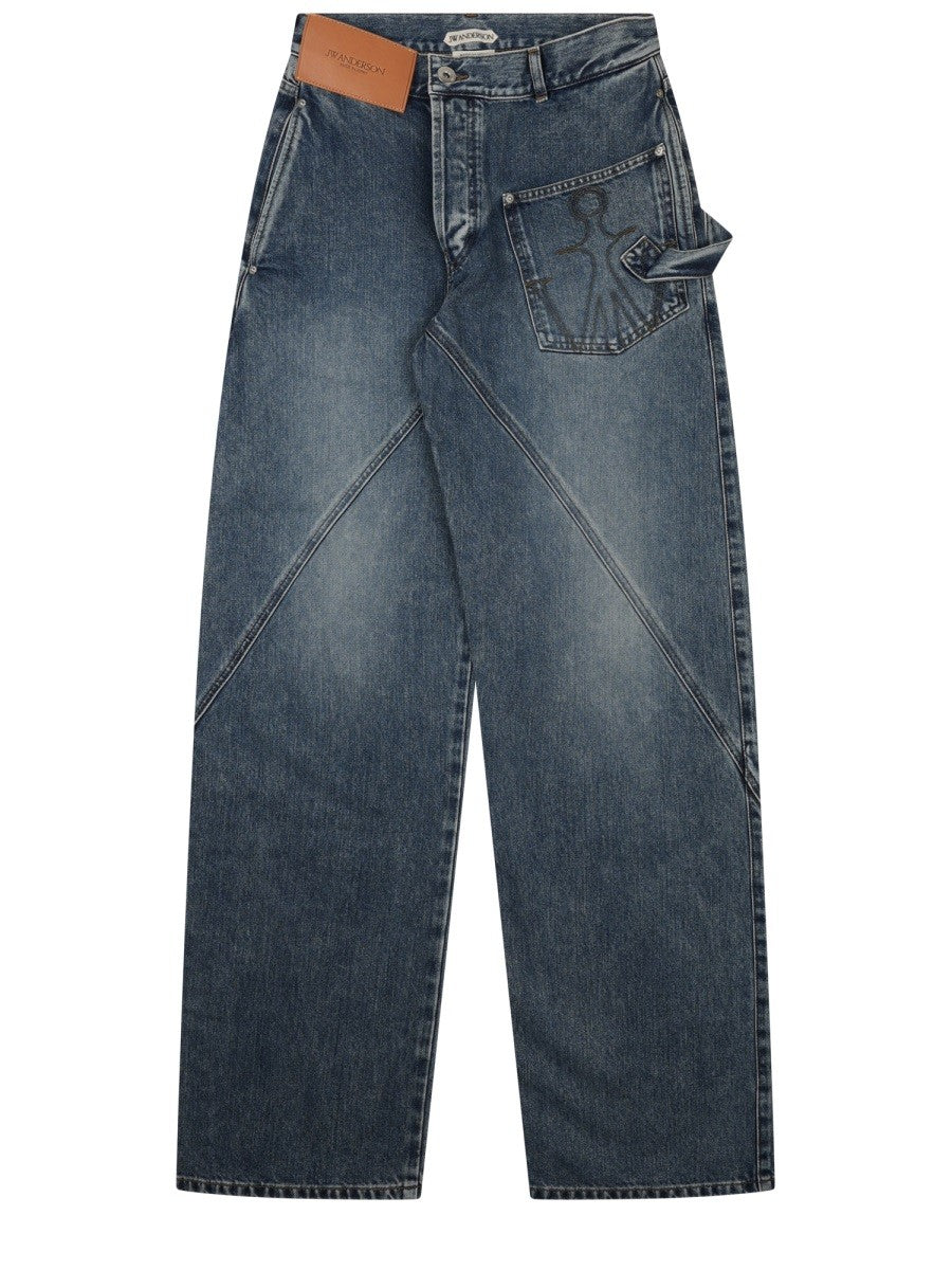 JW Anderson Women's Jeans Con Patch Blue