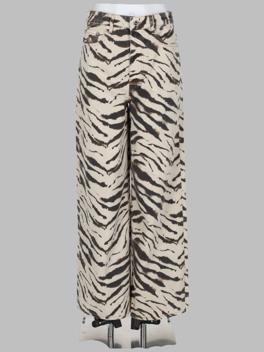 Ganni Women's Jeans Con Stampa Animalier Pattern