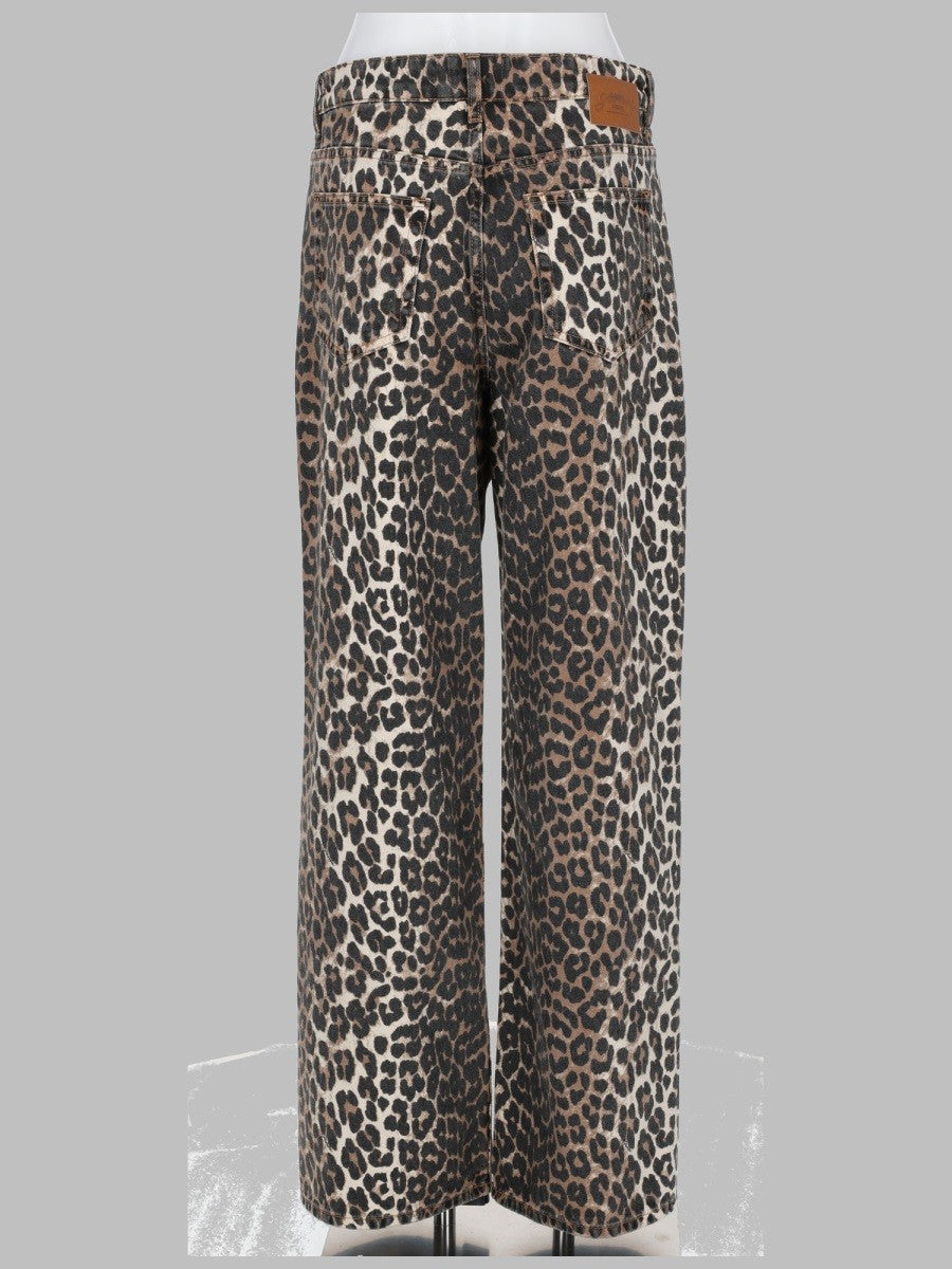 Ganni Women's Jeans Con Stampa Animalier Pattern