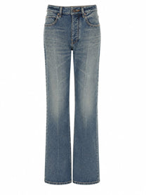 Balenciaga Women's Denim Jeans with Details Usurati Blue