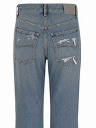 Balenciaga Women's Denim Jeans with Details Usurati Blue, view 4
