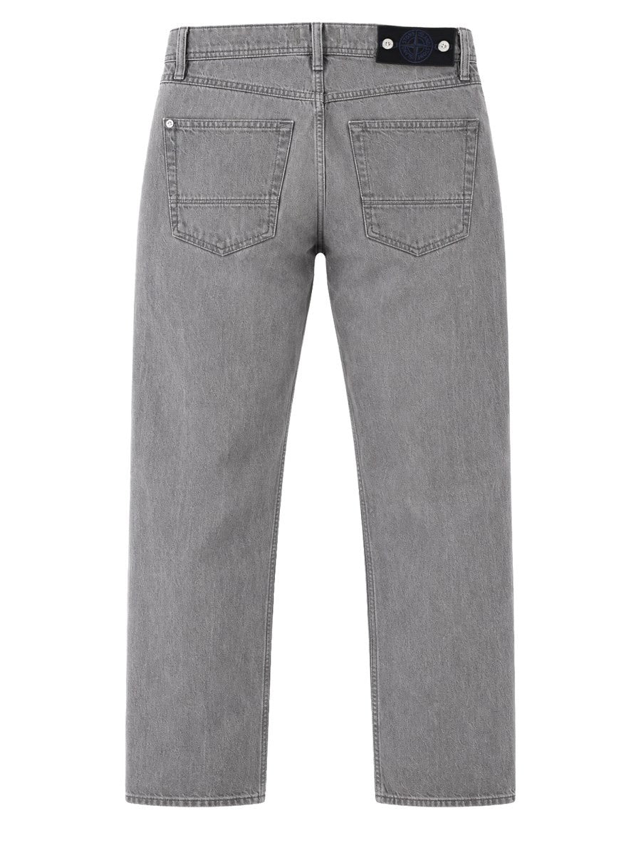 Stone Island Men's Denim Cotton Jeans Grey