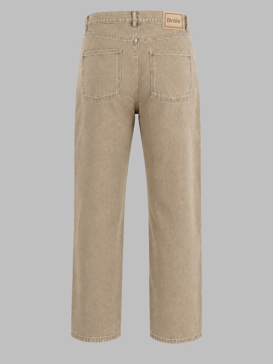 Drôle de Monsieur Men's Jeans in Denim DI Cotone Beige