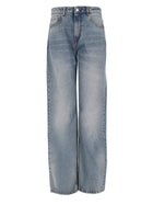 Ami Paris Women's Jeans Large Fit in Denim Blue