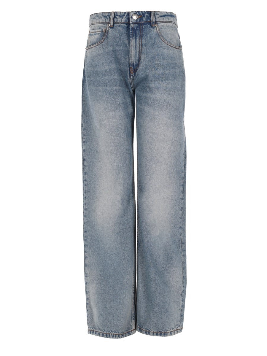 Ami Paris Women's Jeans Large Fit in Denim Blue