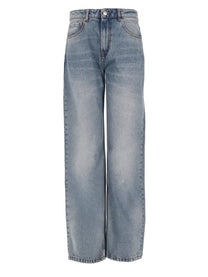 Ami Paris Women's Jeans Large Fit in Denim Blue