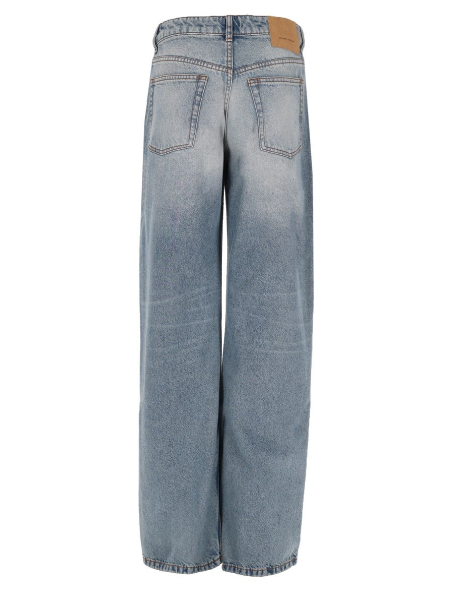 Ami Paris Women's Jeans Large Fit in Denim Blue