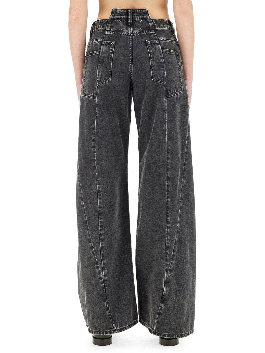 Maison Margiela Women's Jeans Palazzo Ècortiquè Black