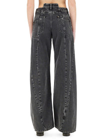 Maison Margiela Women's Jeans Palazzo Ècortiquè Black