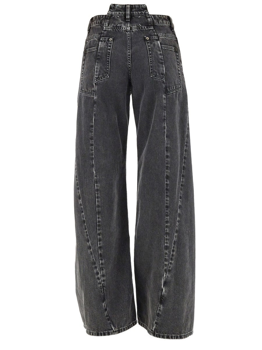 Maison Margiela Women's Jeans Palazzo Dècortiquè Black