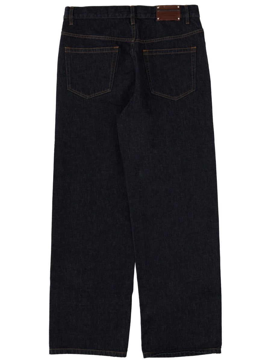 Dries Van Noten Men's Jeans Pine Blue