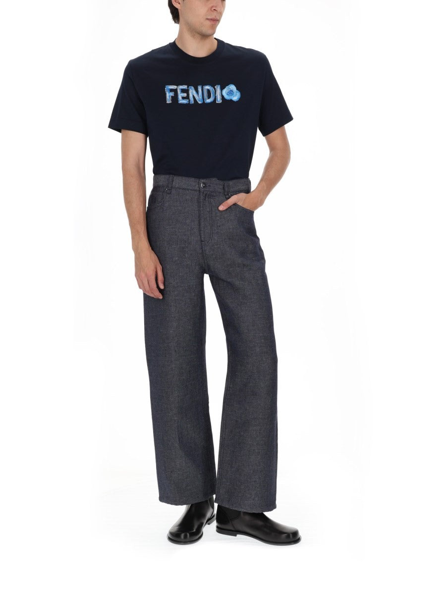Fendi Men's Jeans Relaxed Fit Blue