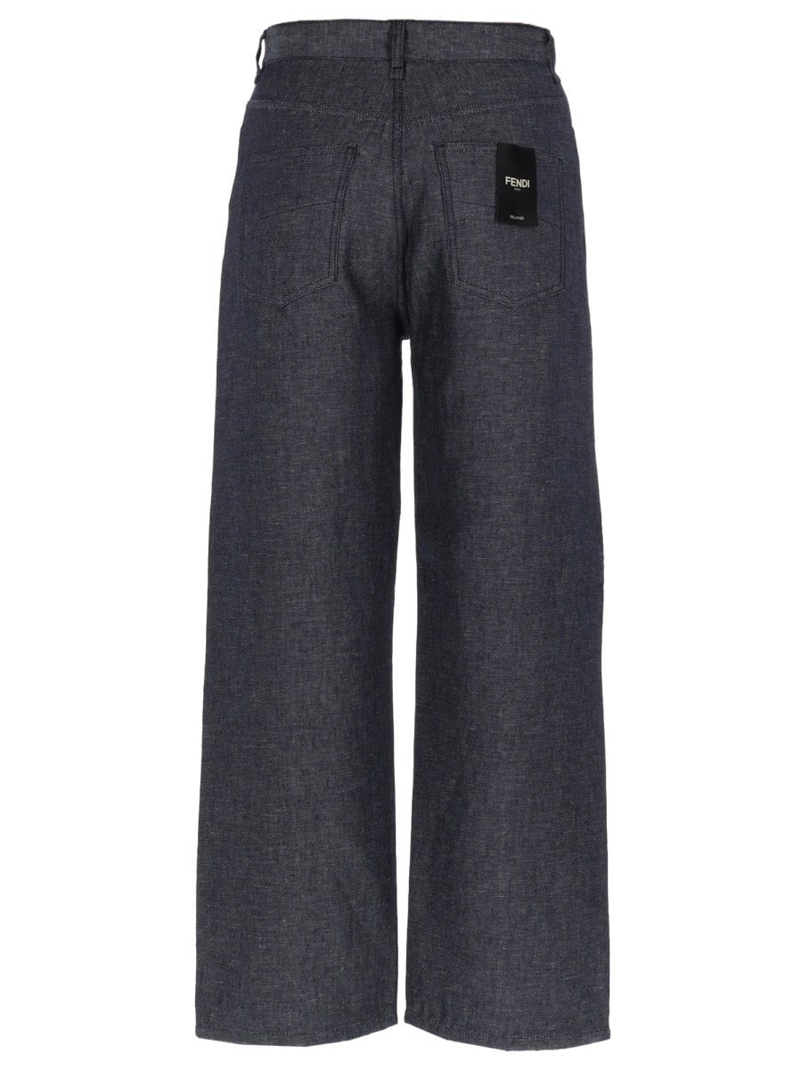 Fendi Men's Jeans Relaxed Fit Blue