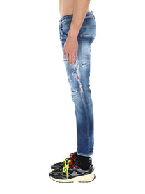 Dsquared2 Men's Jeans Skater Effetto Destroy Blue