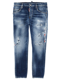 Dsquared2 Men's Jeans Skater Effetto Destroy Blue