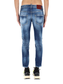 Dsquared2 Men's Jeans Skater Effetto Destroy Blue