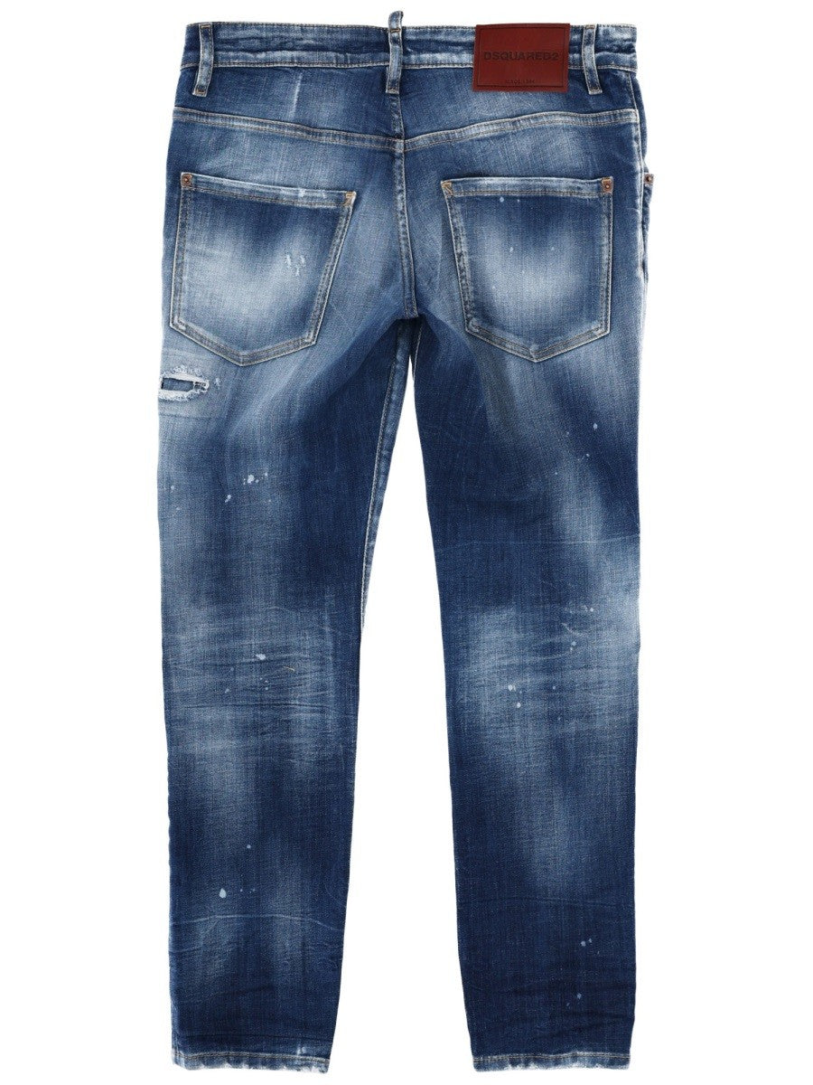 Dsquared2 Men's Jeans Skater Effetto Destroy Blue
