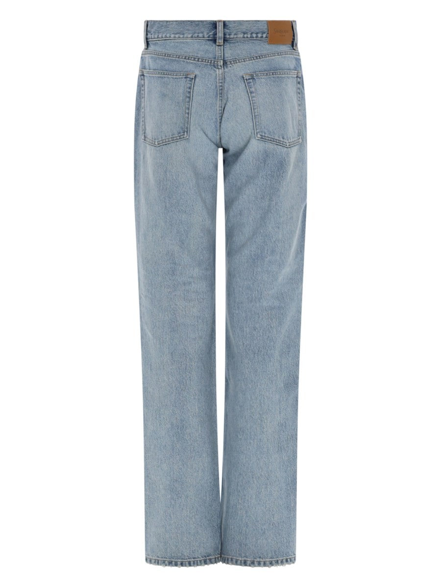 Saint Laurent Women's Jeans Straight Fit Blue, view 3