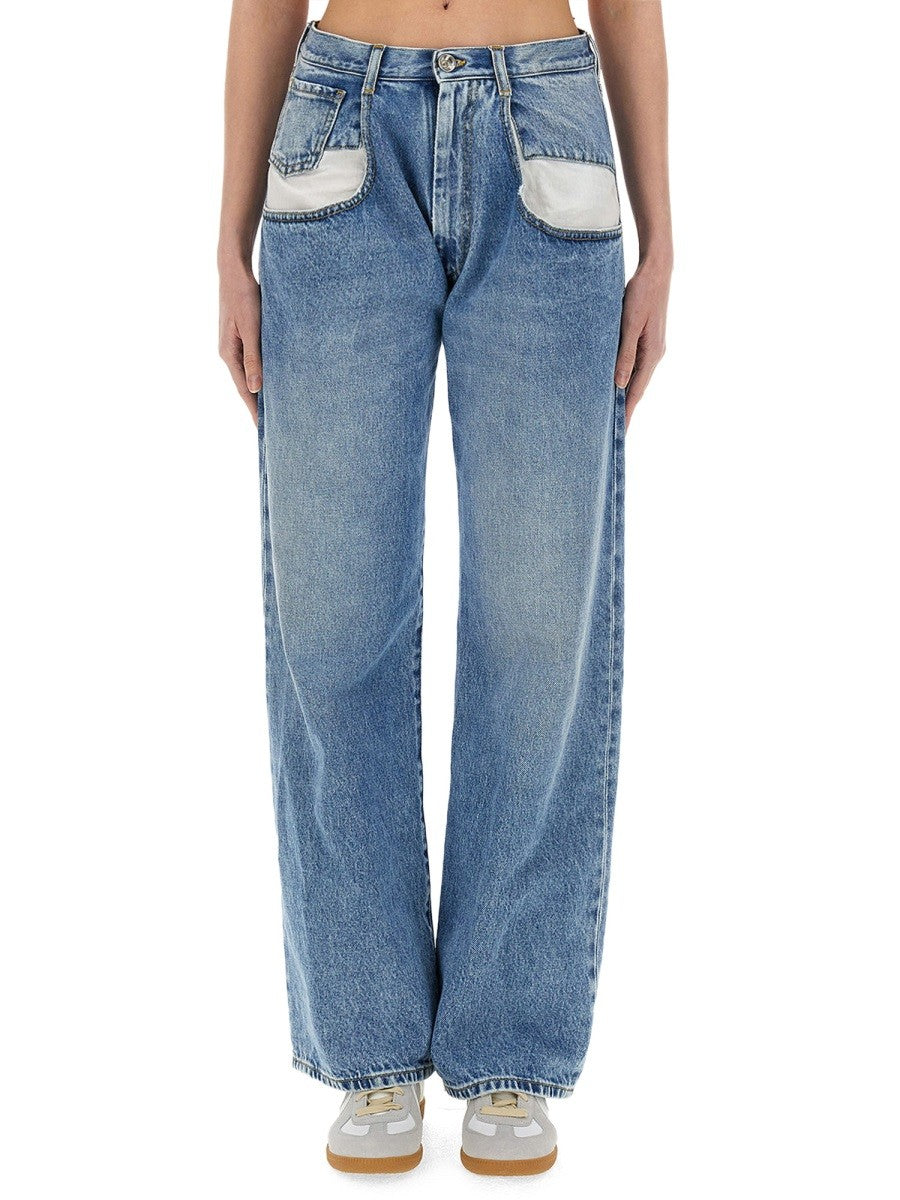 Maison Margiela Women's Jeans Straight Fit Blue
